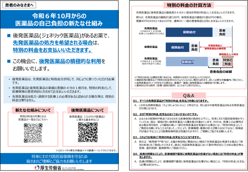 医薬品の自己負担の新たな仕組みについての資料画像